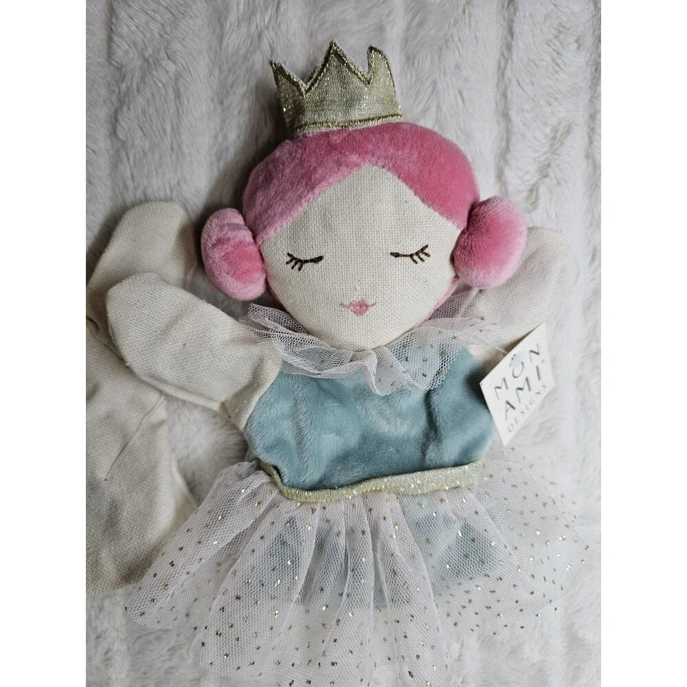 Mon Ami Princess & Unicorn Plush Hand Puppet Set NWT Luxury Boutique Rare 2pc